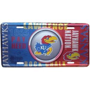 Kansas Jayhawks NCAA Bullseye License Plate
